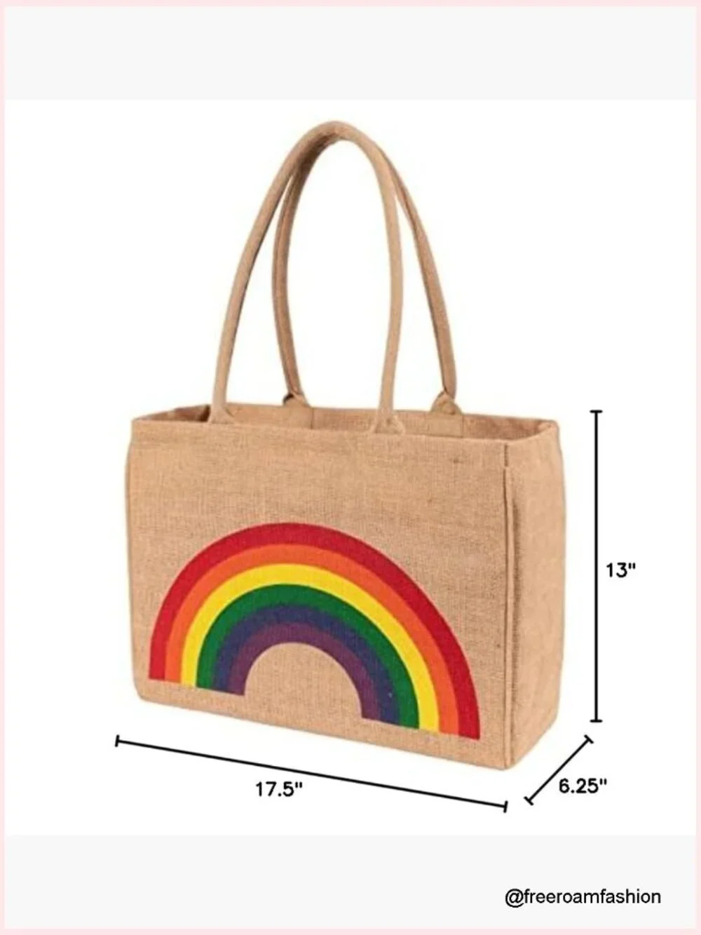Jute Market Tote Bag with Zipper Pocket, Reusable Grocery Shopping Bag